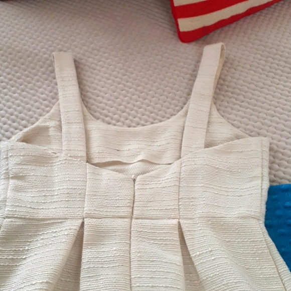 Linen A Line Shift Dress | M | Cream Ivory - Picture 6 of 9